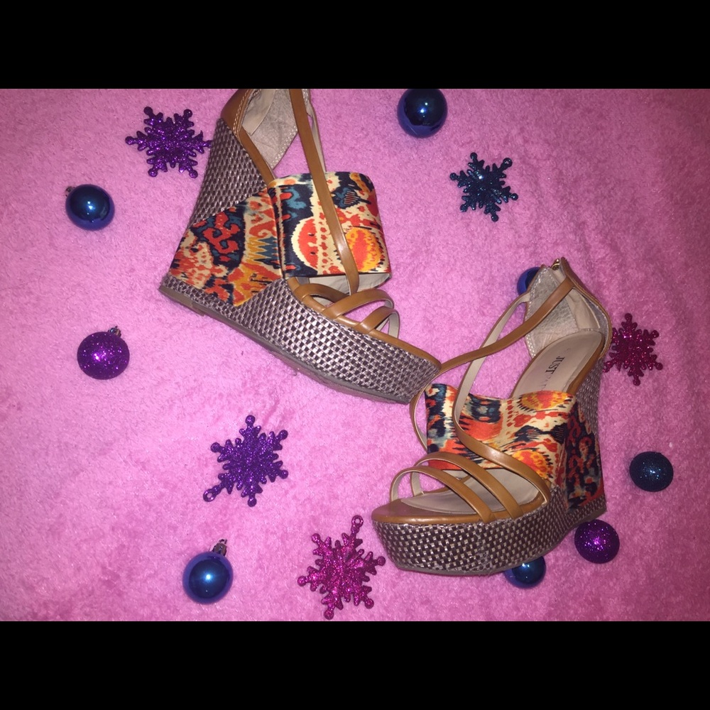 JustFab Floral Wedge